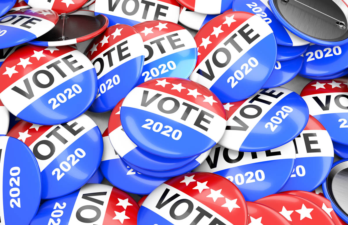 Vote Election Badge Button For 2020, Vote Usa 2020, 3d Rendering