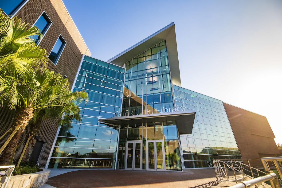 New John C. Hitt Library Entrance