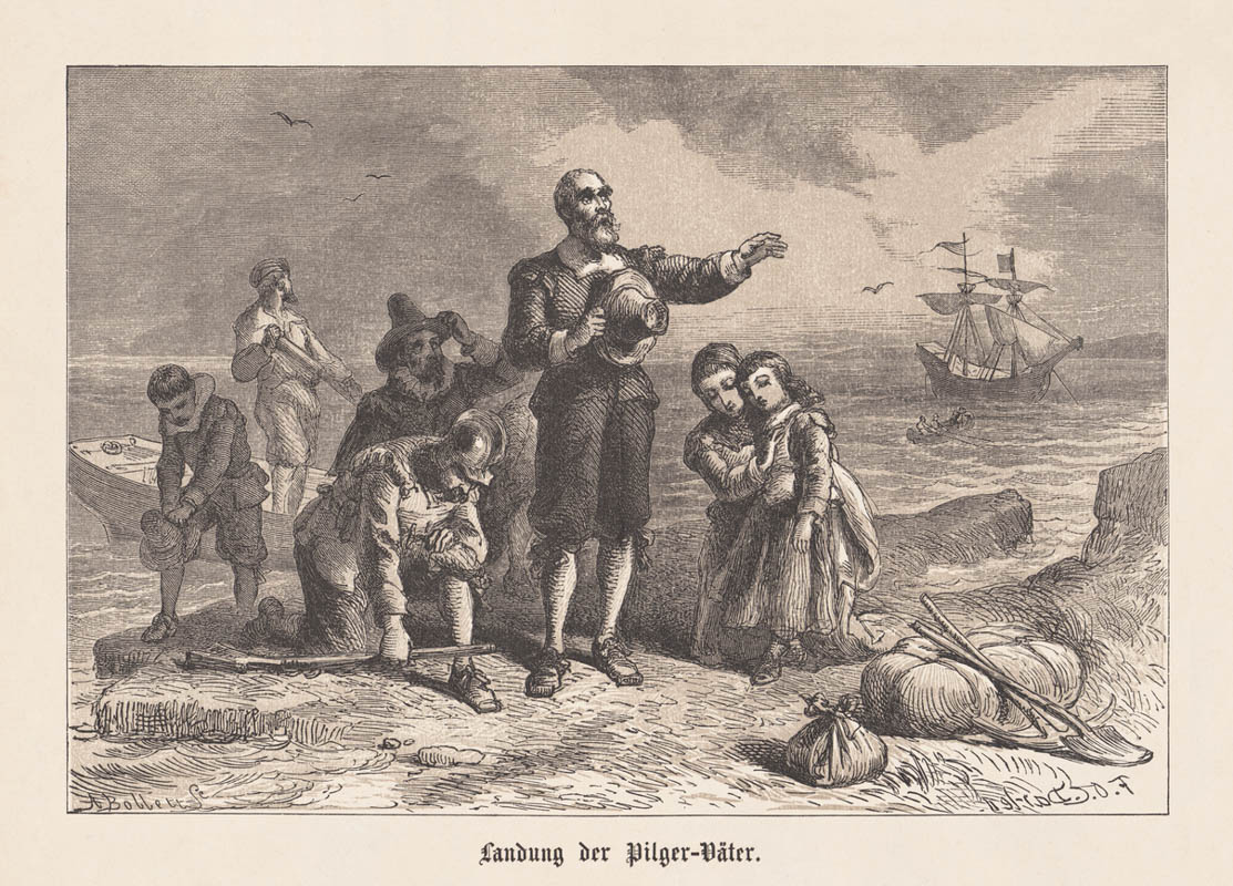 Embarkation Of The Pilgrim Fathers In America, 1620, Published 1876