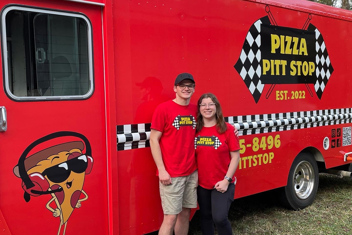 rosen college graduate founder of pizza pitt stop food truck